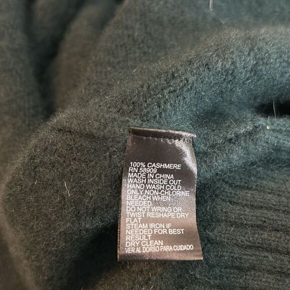 Women’s ANTONIO MELANI green sweater 100% cashmere mock neck size XL super soft - Picture 8 of 9